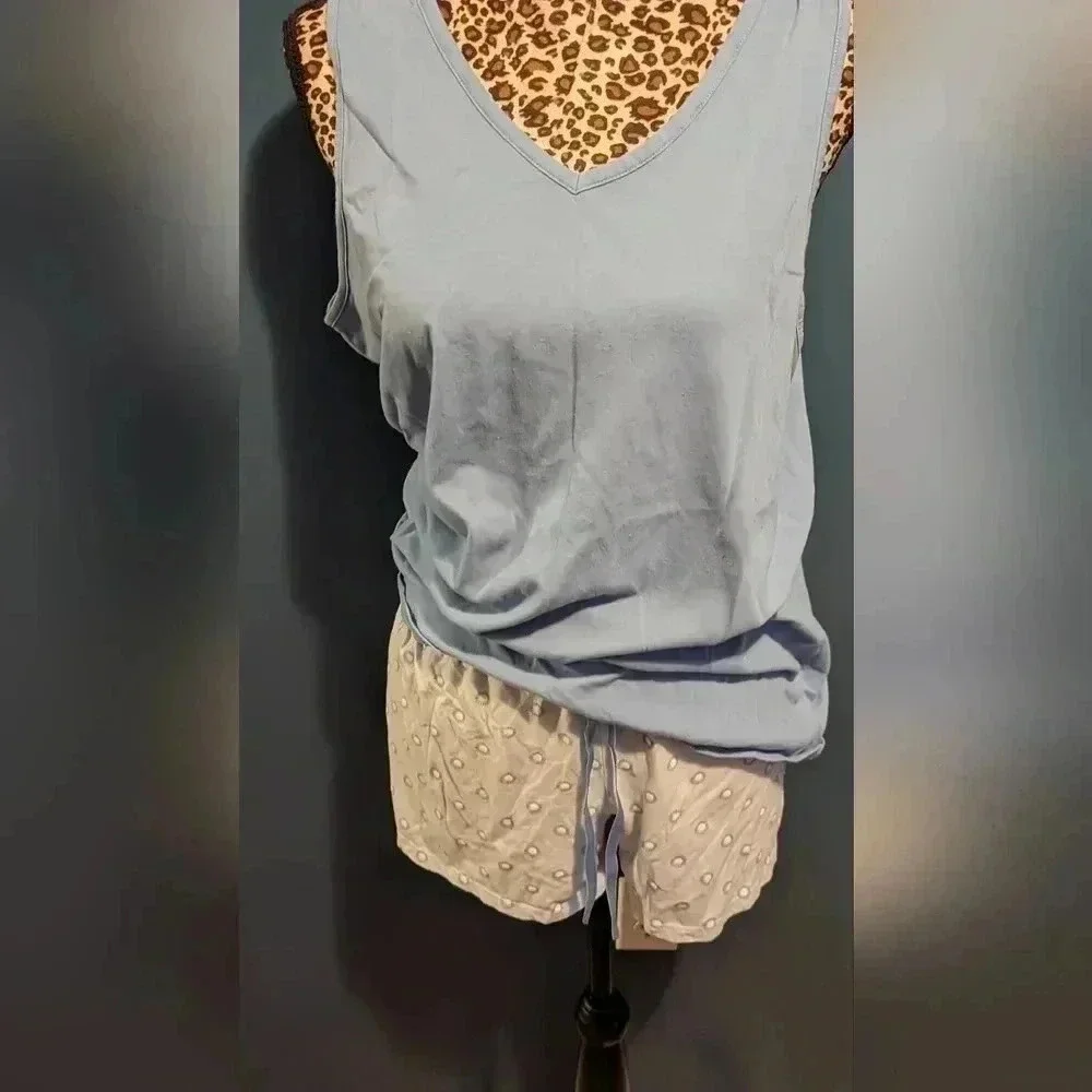 Croft And Barrow Blue Tank Top Women's Pajama Set Size XL (EUC)